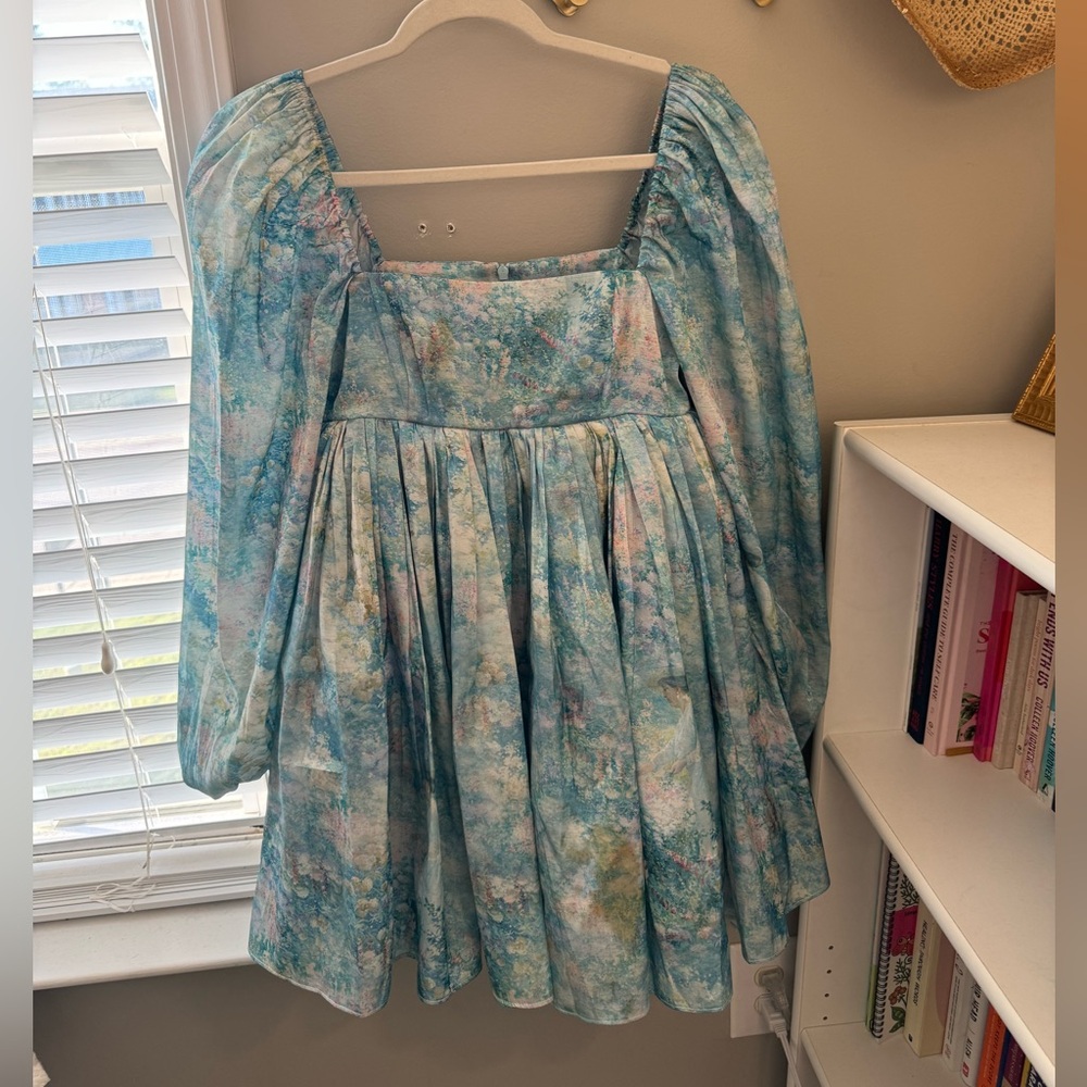 Selkie Longsleeve Puff Dress in Abbot Prairie